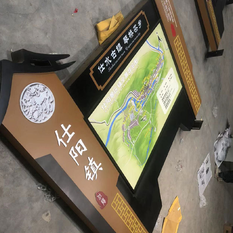 指示牌供应室外不锈钢立式宣传栏地点厂家户外景区公园导向牌传媒