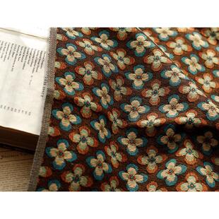 色织粗纺厚提花面料服装包包沙发布秋冬涤棉混纺几何花朵提花布料