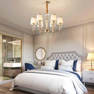 批发复古玻璃吊灯多头亮金砂铜高档客厅主灯别墅餐厅家装灯具美式