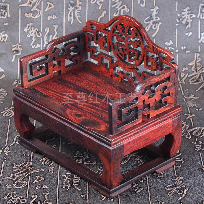 红木雕工艺品明清微型缩小家具中式模型红酸枝宝座底座摆件