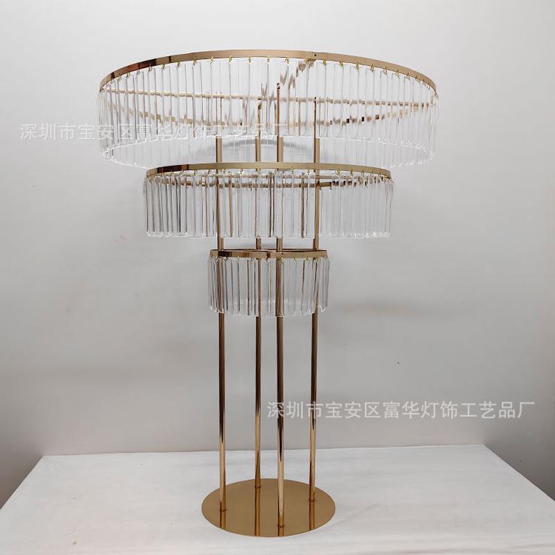 婚庆道具用品婚礼铁艺金色五层婚庆花架电镀舞台路引装饰摆件