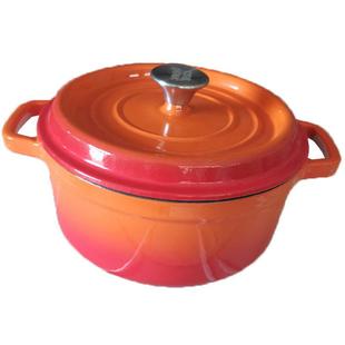 马萨铸铁炖锅汤锅23cm珐琅锅现货锅大容量铸铁锅双耳款 式