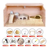 仓鼠整理箱超大实木芦丁鸡饲养箱育雏养殖屋卢丁恒温造景笼子