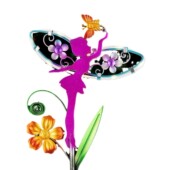 太阳能花仙子草坪灯户外花园铁艺金属庭院灯太阳能铁艺仙子蝴蝶灯