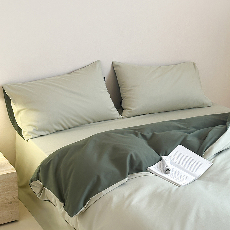 100支纯色磨毛加厚长绒棉四件套全棉床单被套床笠秋冬床上用品