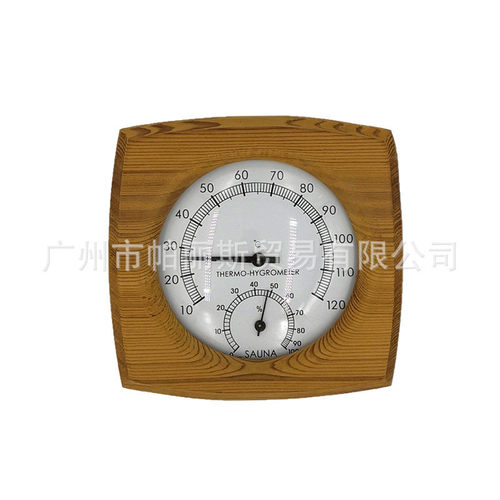厂家直供汗蒸房桑拿配件配件湿温度计桑拿房箱木质湿温度仪表