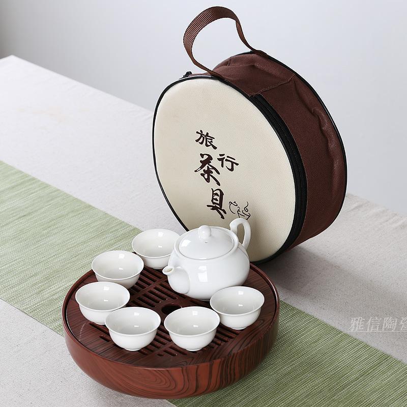 qd4d功夫迷你户外旅游旅行携便包紫砂塑料整套茶壶茶杯简易小茶具