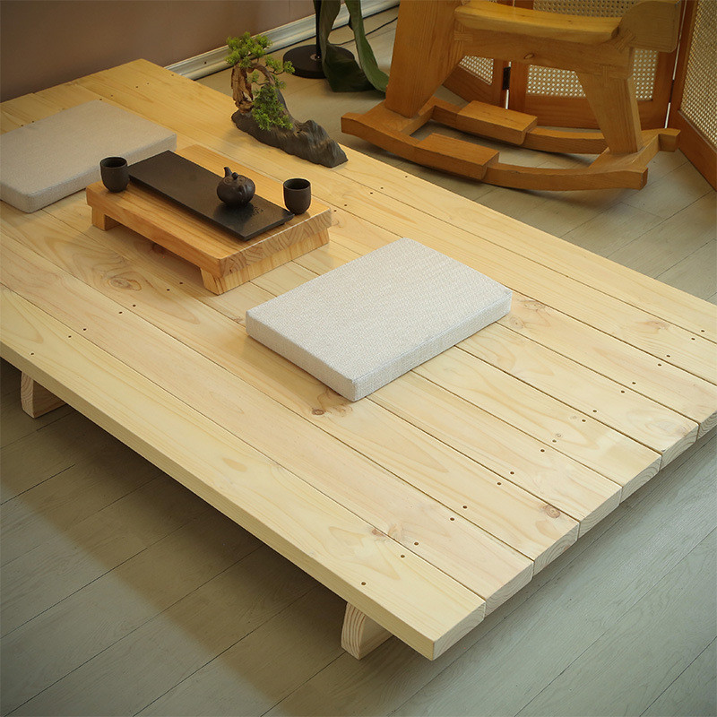 热销榻榻米床阁楼地台矮床原木板家具床日式纯实木榻榻米酒店民宿