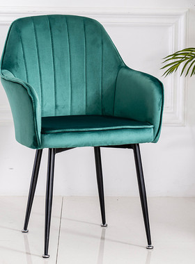 w~北欧轻奢椅子白色凳化妆椅现代简约美甲餐桌椅家用餐椅网红单人