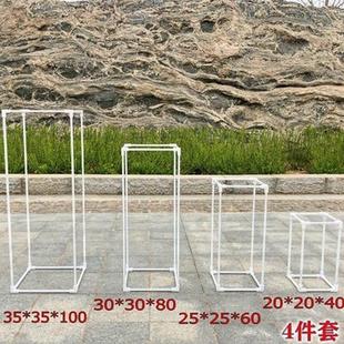 批发婚庆铁艺几何路引方框架子森系橱窗场景装饰婚礼摆件道具花架