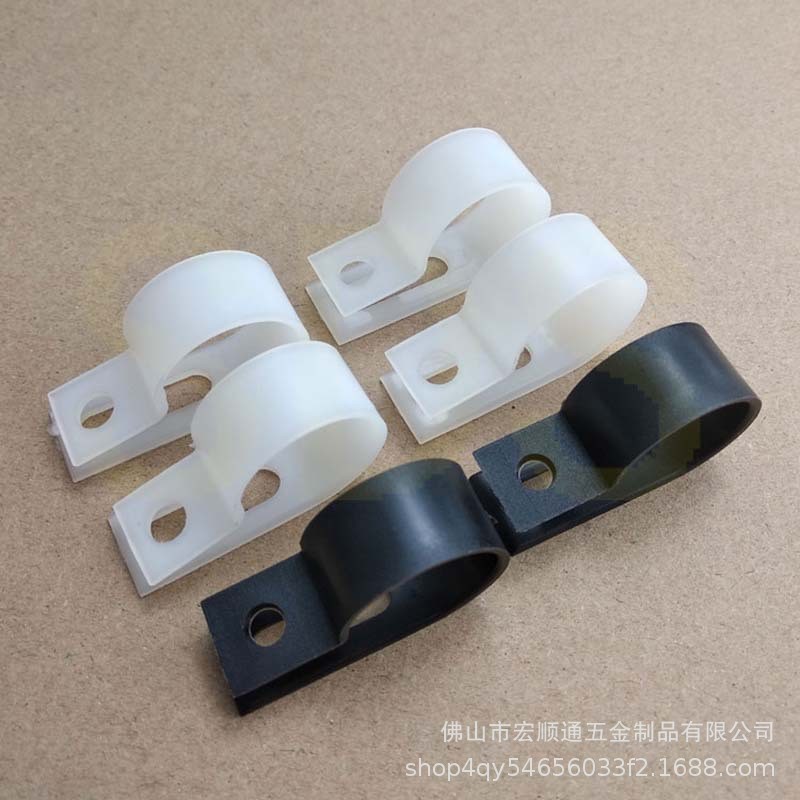 r型线夹尼龙5.36.48.410.4配线固定纽电线线卡线扣固定线扣