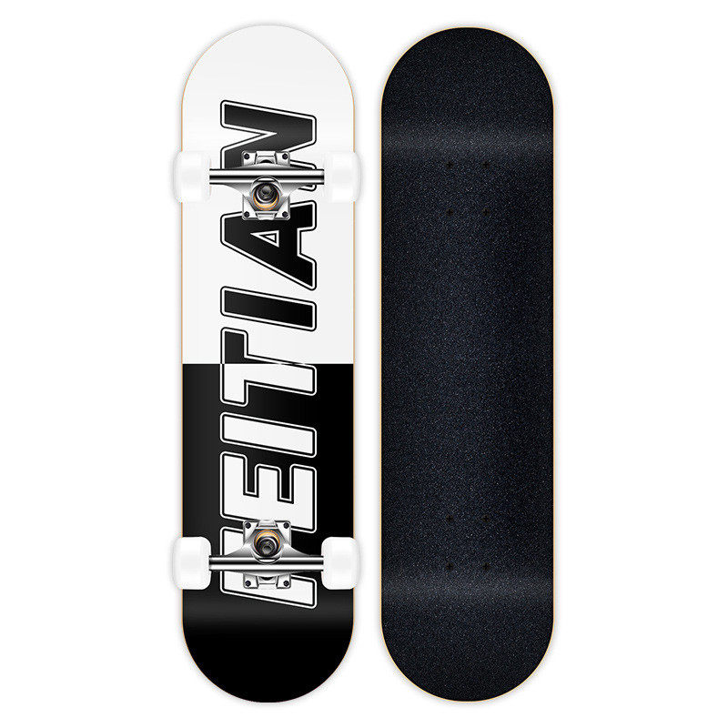 专业滑板弘鹰初学者专业板炫酷双四轮滑板翘专业闪光双面图案滑板