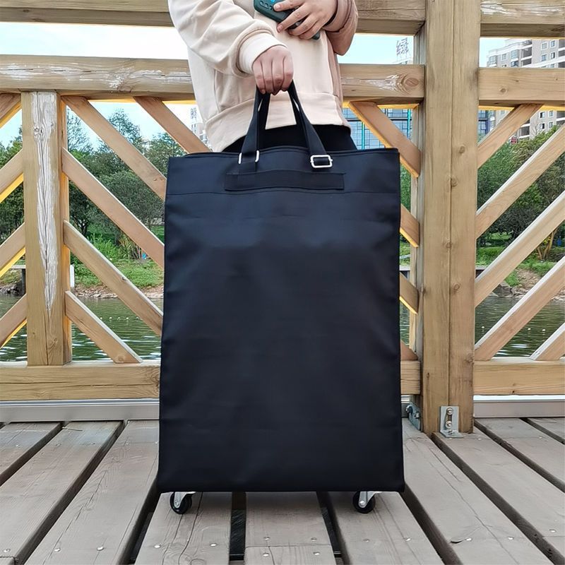 超市买菜包带轮子可折叠大容量家用收纳袋购物小拉车装衣物行李包