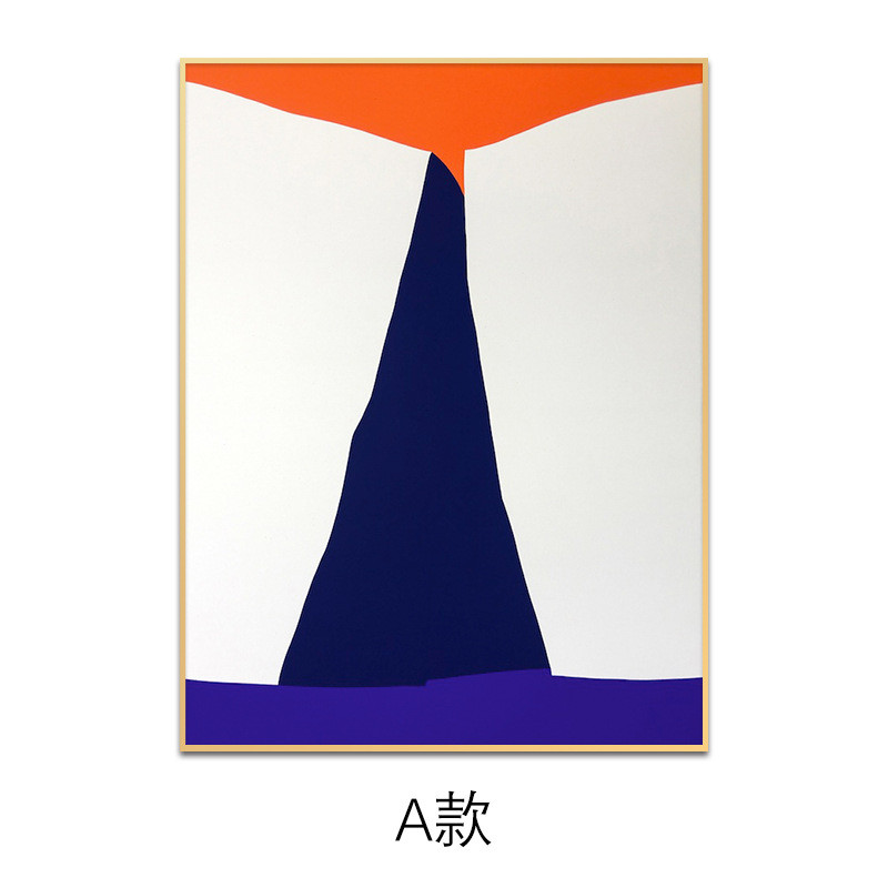 现代简约沙发背景墙个性色块抽象几何挂画卧室装饰画艺术玄关挂画图片