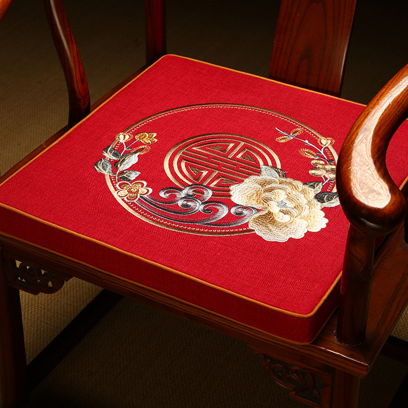 坐垫茶椅垫新中式红木椅子垫子太师椅圈椅加厚海绵沙发垫座垫餐椅
