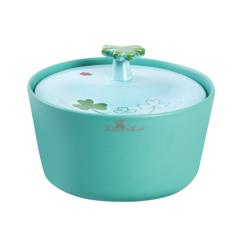 智能宠物加热流水宠物用品幸运草饮水机恒温猫喝水食具自动循环