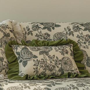 四季通用客厅沙发风巾美式棉麻沙发垫万能全包套罩田园盖防滑盖布