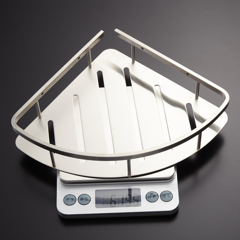 304不锈钢拉丝厨房厕所浴室卫生间五金墙壁挂件转角三角置物架篮