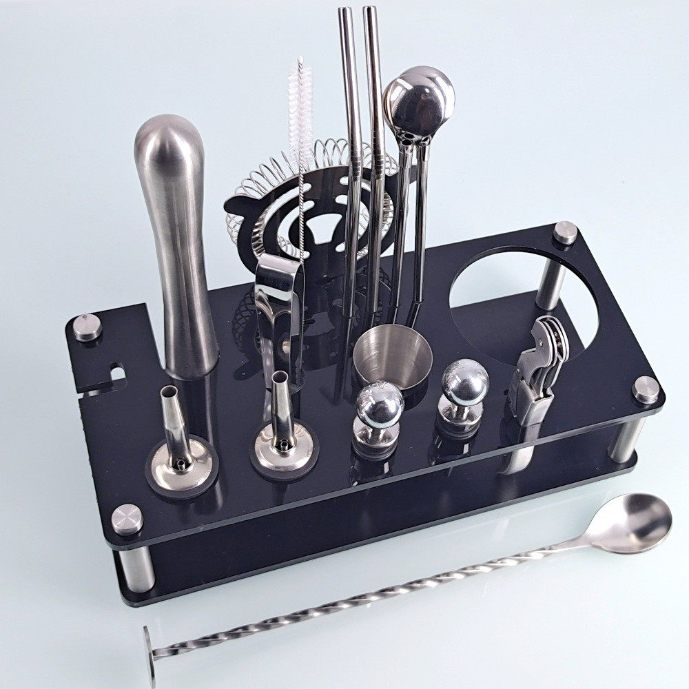 热销跨境勺不锈钢调酒器鸡尾酒调酒工具17件亚克力套装吸管现货雪,餐饮具,啤酒杯,淘宝优惠券,粉丝福利购,淘宝优惠卷