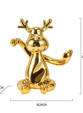 批发轻奢动物红酒架酒柜创意电视柜工艺品小鹿风装饰杯架树脂摆件