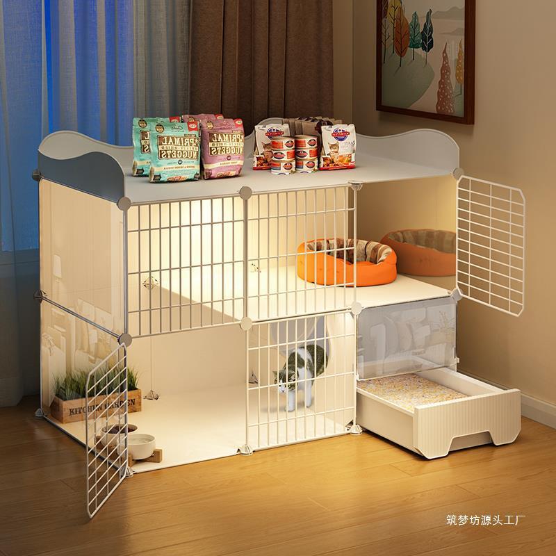 热销网红猫笼子家用室内带猫砂盆猫厕所一体一室一厅不占地猫窝一