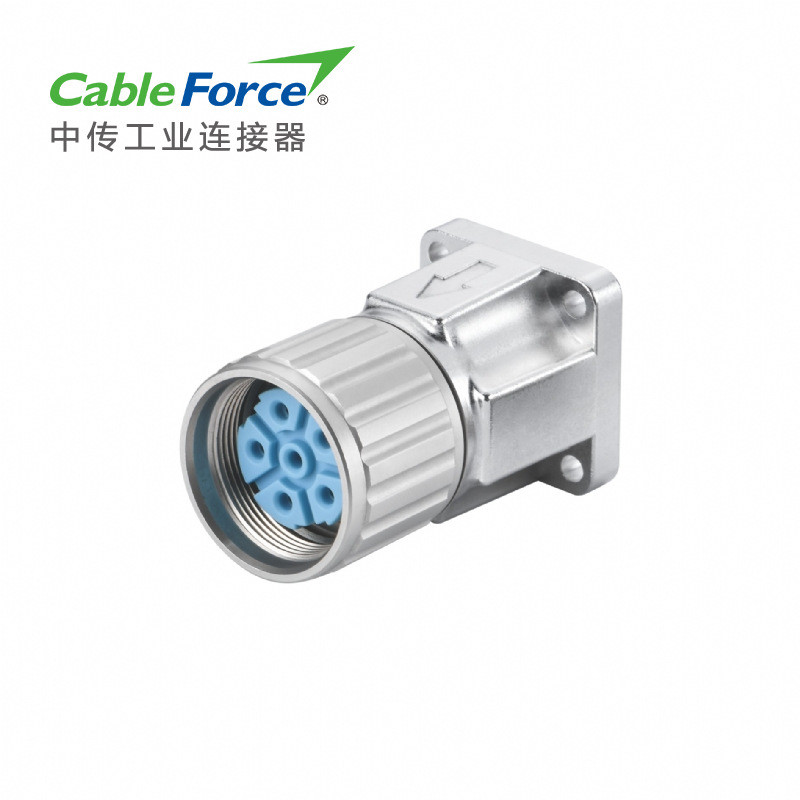 m23公头板端接线端子座连接器压接型法兰