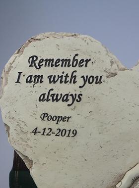 墓碑批发心形小狗厂家树脂工艺品爱犬纪念碑欧美现代摆件