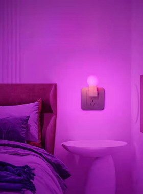 氛围灯卧室情调情侣床头睡眠灯led小夜灯夫妻紫色浪漫房间气氛灯