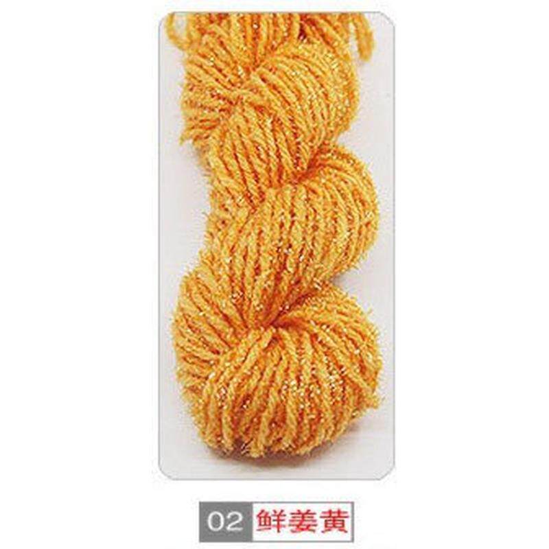 彩色加丝发亮毛线丝线金工艺品手工编织毛线鞋玻璃丝线厂家批发
