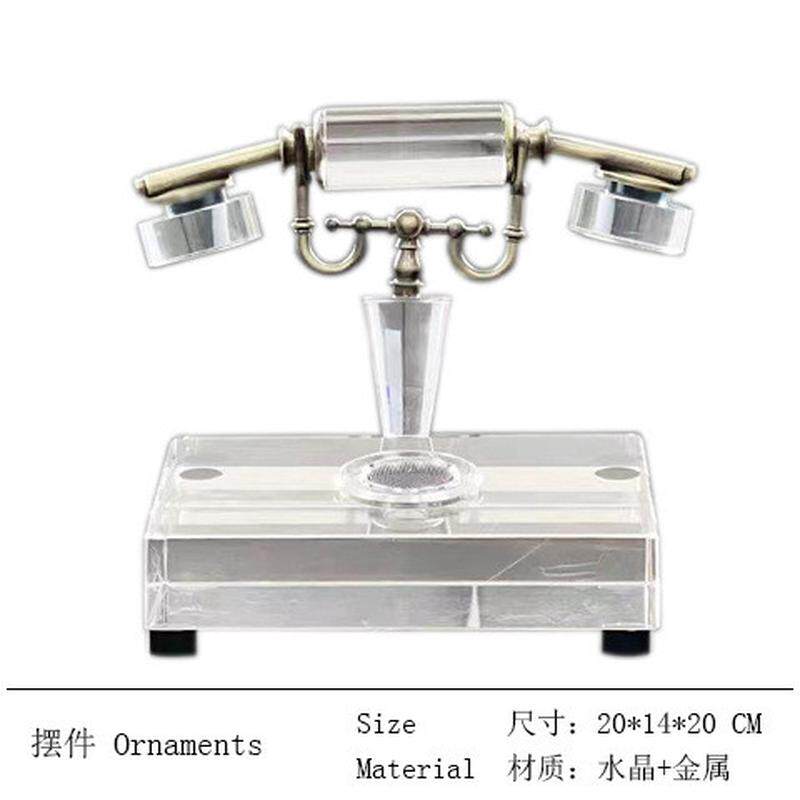 简约艺术水晶摆件样板间客厅玄关柜电视柜软装饰品复古留声机家居