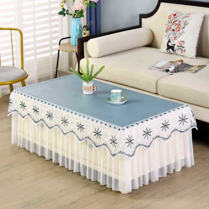 茶几桌布长方形餐桌电视柜新布简约垫茶几套罩茶几桌防油防水全包
