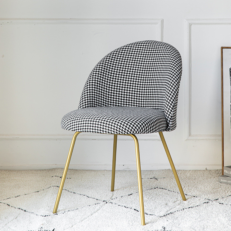 轻奢化妆椅家用极简卧室现代简约靠背书桌椅梳妆凳意式网红餐桌椅