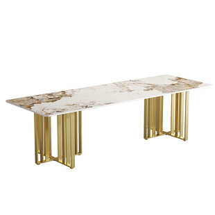 轻奢岩板培训洽谈会议桌工作台北欧简约大理石接待客户长桌椅组合