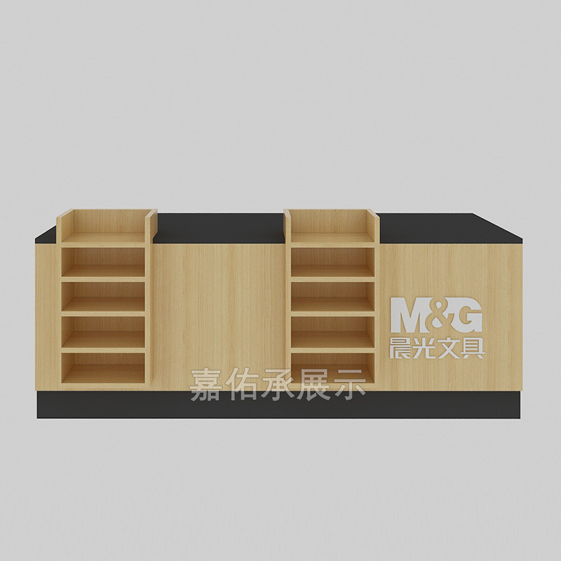 中岛架双面文具店货架文体书店单面精品店钢木货柜陈列架