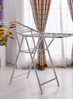 落地折叠森js-101/102/103不锈钢京晒衣架翼型晾衣架厂家供应