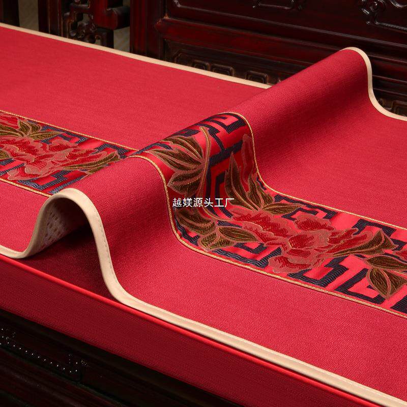 厂家批发全包坐垫套罩红木罗汉床垫子靠背巾中式沙发盖布棉麻盖巾