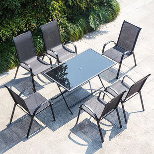 庭院户外休闲桌椅套装露天铁艺室外堆高椅咖啡厅外摆阳台桌椅组合