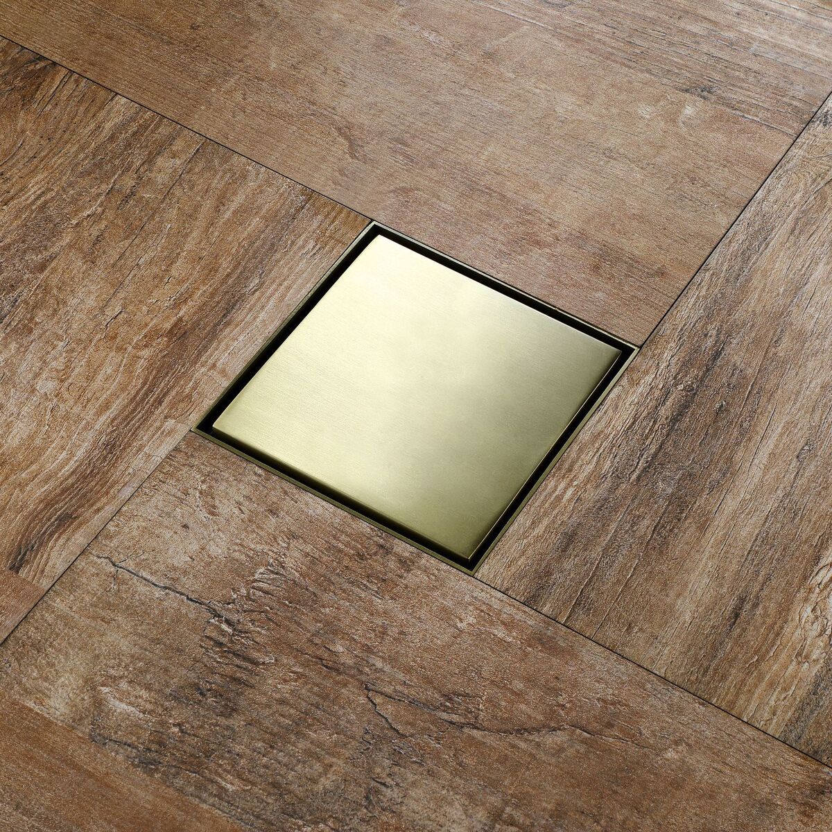 热销150*150mm阳台不锈钢隐形卫生间排水地漏厂家批发拉丝金hidl1