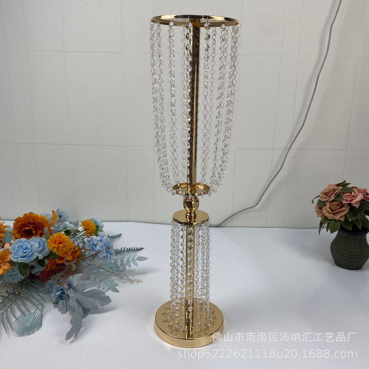 新款金色银色水晶腰亚克力扎路引婚庆场地布置橱窗展示迎宾区摆件