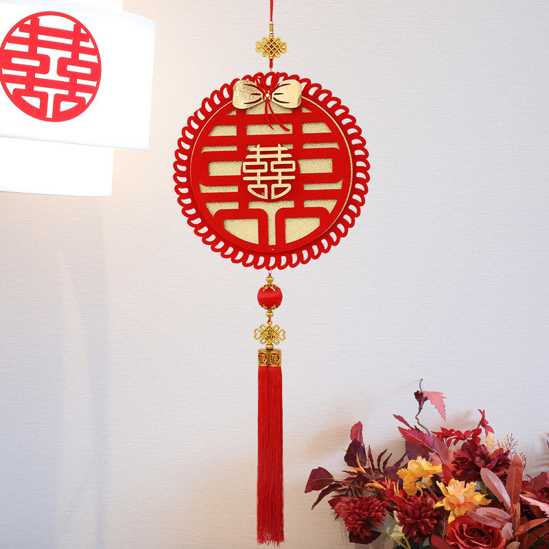 qd4d结婚用品大全植绒喜字贴婚房布置悬挂可婚礼婚庆装扮场景门喜