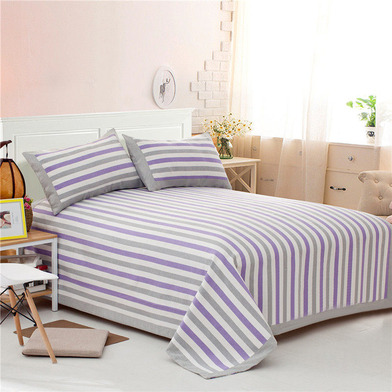 21n印花被单三件套枕套夏凉老粗布床单单件亚麻纯色夏季夏天