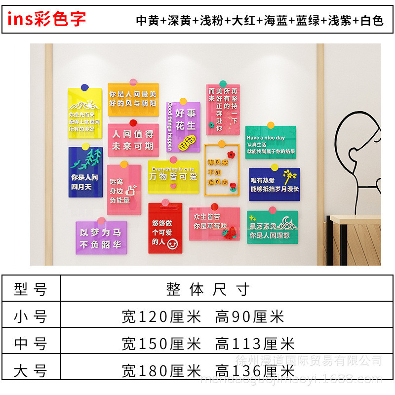 网红墙贴留言板贴墙旅店奶茶店墙壁装饰纸画自粘创意个性背景便条