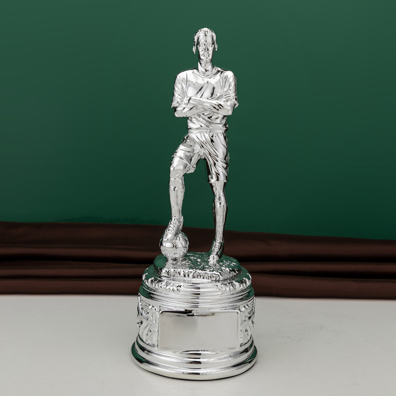 先生足球球员奖杯体育颁奖礼品树脂工艺摆件射手mvp球迷用品