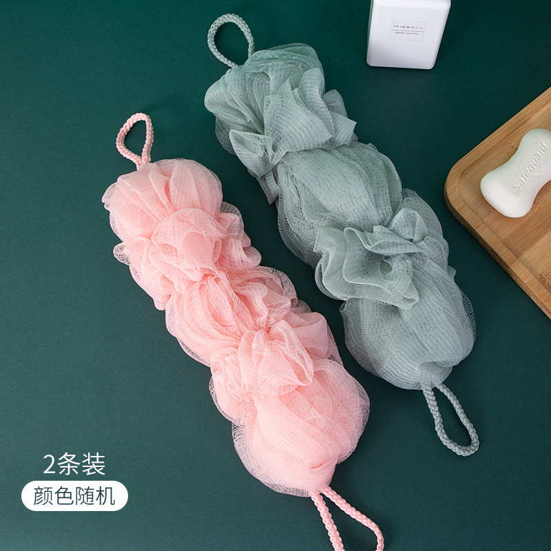 长条式擦不散超柔软沐浴球洗澡拉背条起泡搓澡巾浴花后背