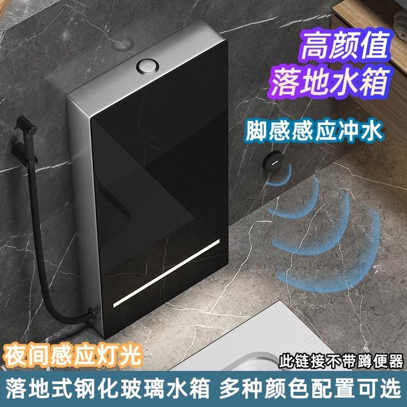MEIYE厕所蹲便器蹲坑智能冲水箱 家用卫生间落地感应冲水感应灯光