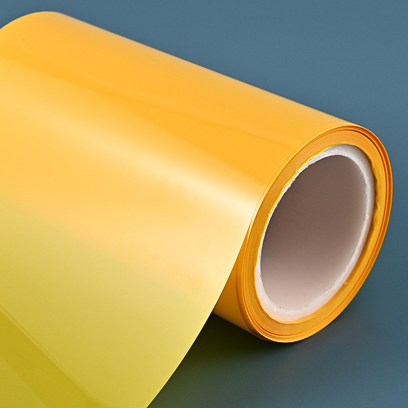 5cpet黄色离型膜可涂胶硅油聚酯隔离膜保护膜彩色pet单面涂布膜