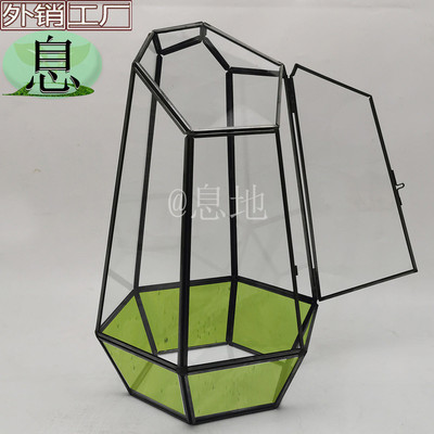 彩色35c带门包邮!花盒直销微景观多肉玻璃花房工厂雨林缸苔藓容器