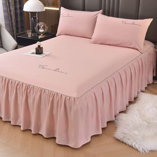 床罩四件套红色三件套床裙单件加厚床套婚庆床笠裙式 通用 新四季