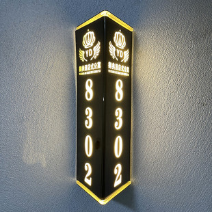 三角led发光门牌酒店ktv足浴会所双面包厢数字宾馆带灯门牌号