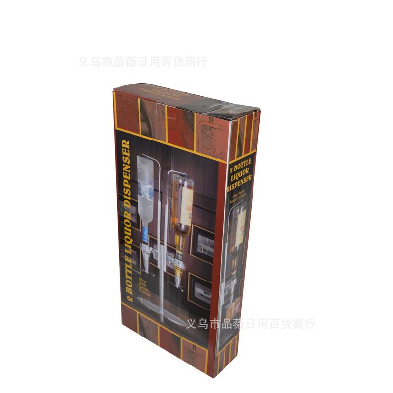 批发商用家用两置地二头定量倒酒架欧式瓶装倒立式带金属底座